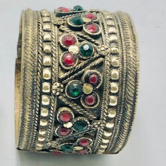 Afghan Vintage Handcuffs Bracelet, Single Cuff, Boho Style, Boho Jewelry - Picture 6 of 7